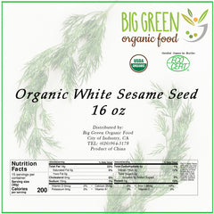 Organic Raw White Sesame, 16oz